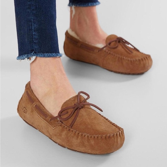 UGG Shoes - UGG Suede Moccasin Slippers| Chestnut | Size 10